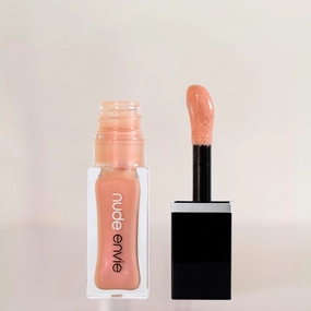 nude envie - Lip Gloss - High-Shine Finish - Moisturizing & Easy Application - Luxury Hydration - Non-Sticky Formula - With Vitamin E & Glycine Soja Oil - Vegan, Paraben-Free & Cruelty-Free - Shimmer