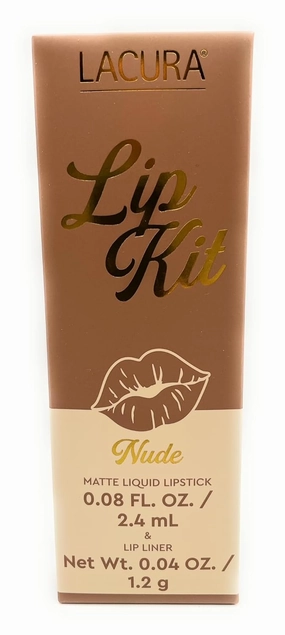 Nude Matte Liquid Lipstick 0.08fl.oz/2.4 ml & Lip Liner 0.04oz/1.2g Lip Kit – (Pack of 1)