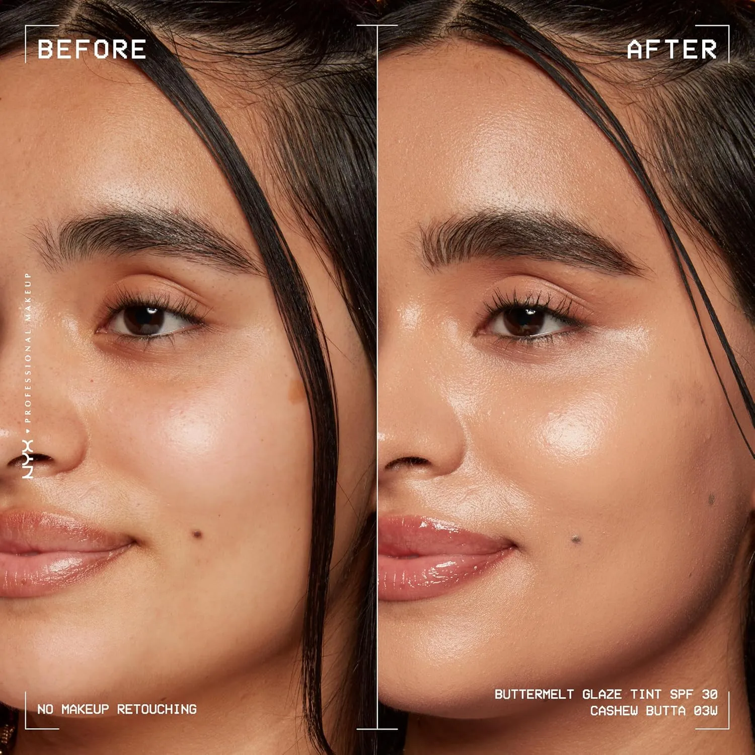NYX PROFESSIONAL MAKEUP Buttermelt Glaze Soft Glow Skin Tint   SPF 30, Up To 12HR Wear, 03 Cashew Butta