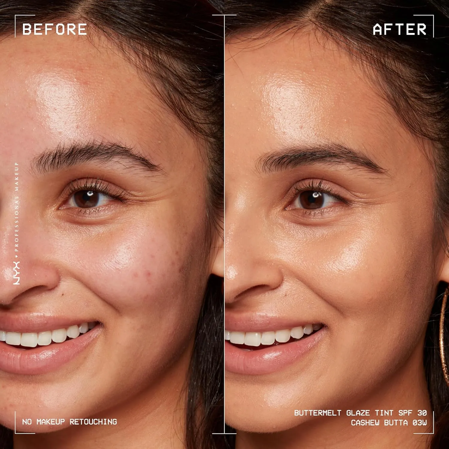 NYX PROFESSIONAL MAKEUP Buttermelt Glaze Soft Glow Skin Tint   SPF 30, Up To 12HR Wear, 03 Cashew Butta