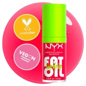 NYX PROFESSIONAL MAKEUP Fat Oil Vegan Lip Gloss Bundle - Newsfeed (Rose Nude) & Supermodel (Shimmering Magenta)