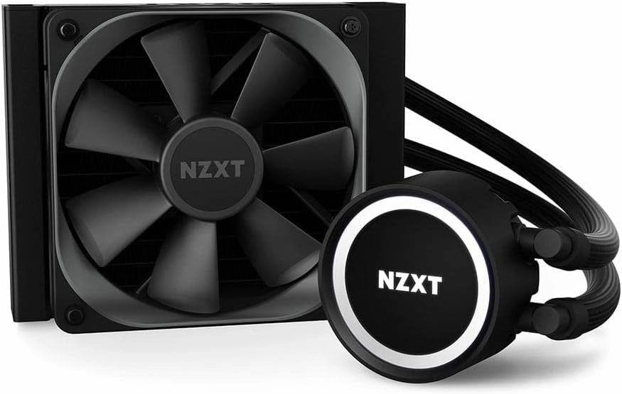NZXT Kraken 120 - RL-KR120-B1 - AIO RGB CPU Liquid Cooler - Quiet and Effective - Quiet Operation - Ring RGB LED - AER P 120mm Radiator Fan (Included), Black