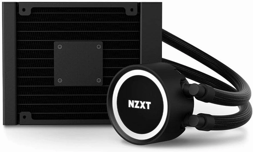 NZXT Kraken 120 - RL-KR120-B1 - AIO RGB CPU Liquid Cooler - Quiet and Effective - Quiet Operation - Ring RGB LED - AER P 120mm Radiator Fan (Included), Black