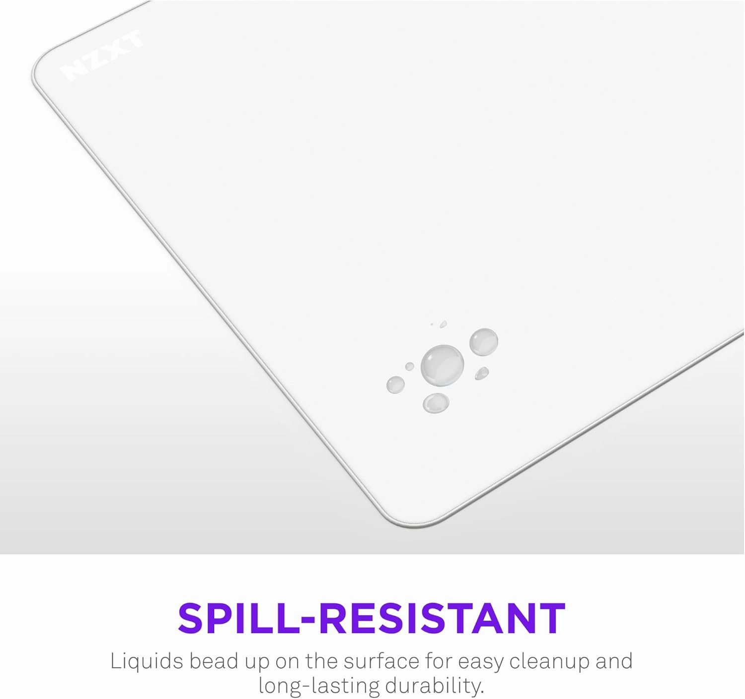 NZXT Zone - XXL Gaming Mouse Pad - Micro-Weave Cloth Surface - Balanced Speed and Control for All Playstyles - Spill-Resistant, Anti-Slip Base, Reinforced Edges - White