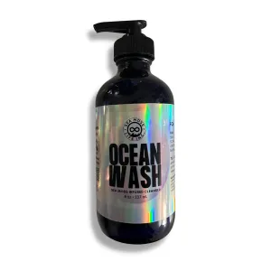 OCEAN WASH: Sea Moss Infused Liquid Black Soap Body Cleanser - Natural, Nourishing Clean Beauty Essential for Radiant Skin