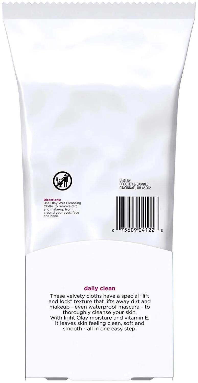 Olay Wet Cleansing Cloths, Normal Skin, 30 ct (I0004861)
