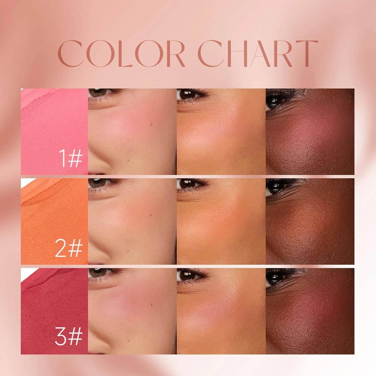 On the Go Makeup natural makeup powder blusher stick lasting natural nude makeup cream makeup makeup powder blusher stick coloring moisturizing stick (3PC)