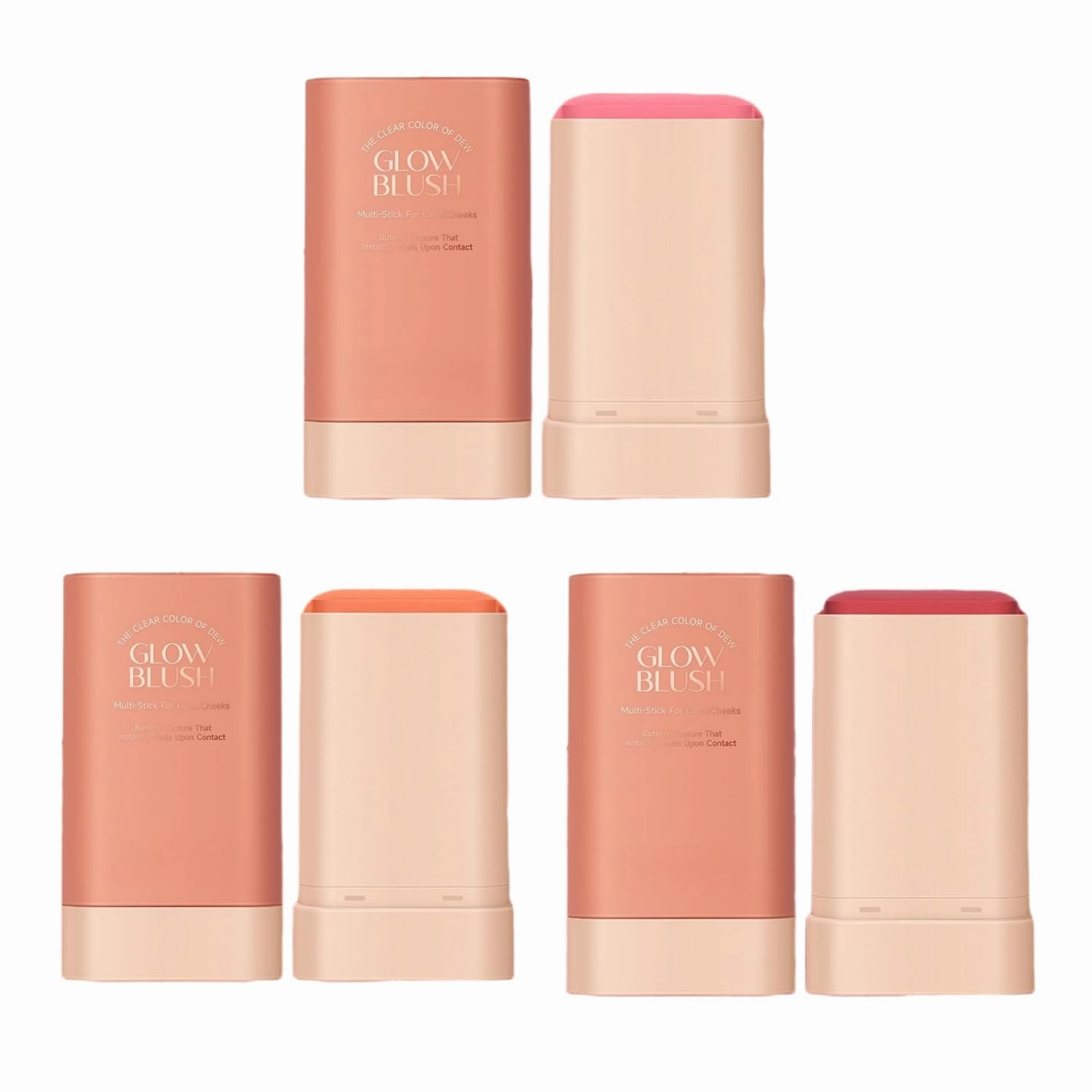 On the Go Makeup natural makeup powder blusher stick lasting natural nude makeup cream makeup makeup powder blusher stick coloring moisturizing stick (3PC)