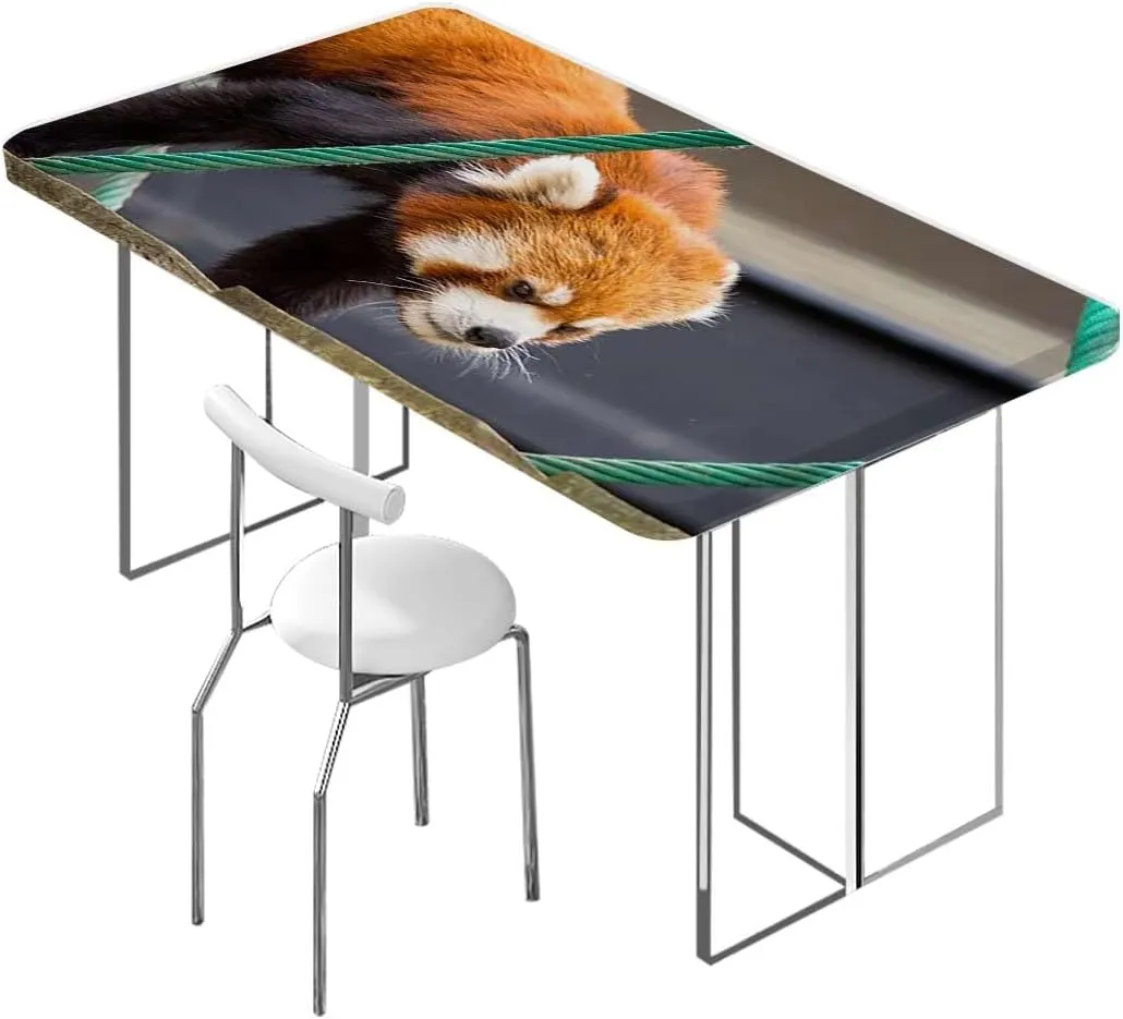 OOzie Brown Green Elastic Tablecloth for Indoors Outdoors Africa Panda Activity Eco Photo Waterproof Elastic Fitted Table Covers,Camping, Indoor, Outdoor,for 4 Foot Tables Jungle Animals