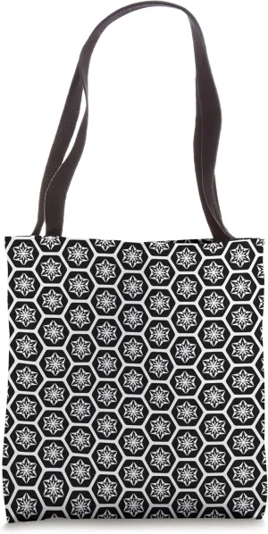 Optical Illusion #2 Cool Monotone B&W Repeat Pattern Design Tote Bag