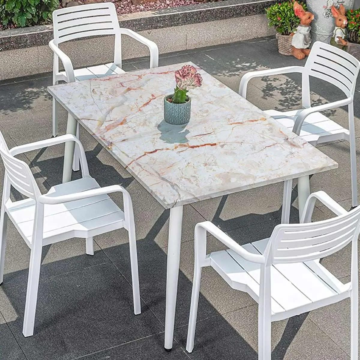 Orange Brown Rectangle Tablecloth, Marble Mine Pattern Design Waterproof Elastic Fitted Table Covers,Camping, Indoor, Outdoor Abstract Fits up 5 Foot Tables