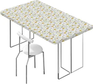Orange Brown Rectangle Tablecloth, Woodland Forest Animals Trees Rectangle Table Cover for Outdoor Picnic Camping Parties Animals Fits up 5 Foot Tables