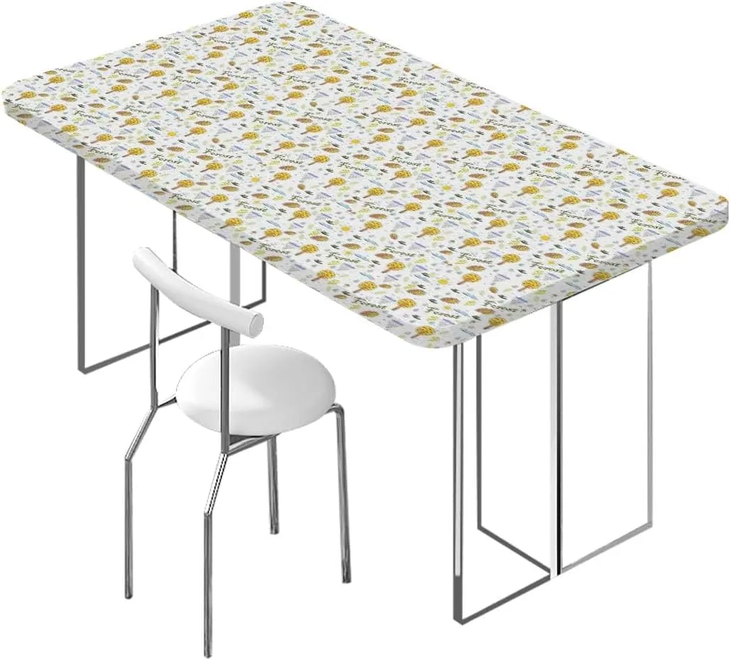 Orange Brown Rectangle Tablecloth, Woodland Forest Animals Trees Rectangle Table Cover for Outdoor Picnic Camping Parties Animals Fits up 5 Foot Tables