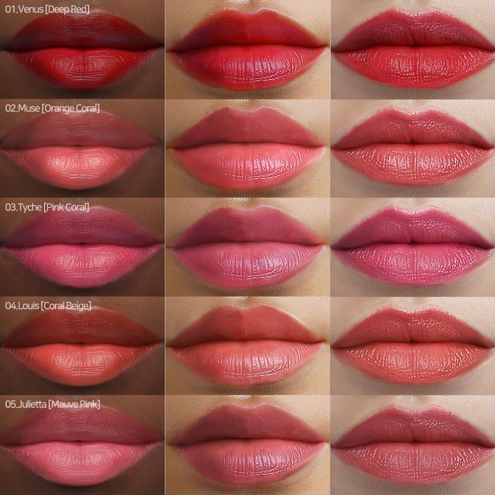 Orange Coral Lipstick For Women Exfoliation hydration NS BEAUTY Lux Triple Cure Lipstick Muse (0.12oz)