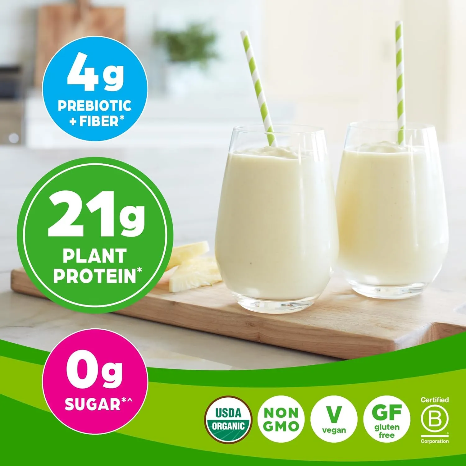Orgain Organic Unflavored Vegan Protein Powder, Natural Unsweetened - 21g of Plant Based Protein, Non Dairy, Gluten Free, No Sugar Added, Soy Free, Non-GMO, 1.59 lb (Packaging May Vary)
