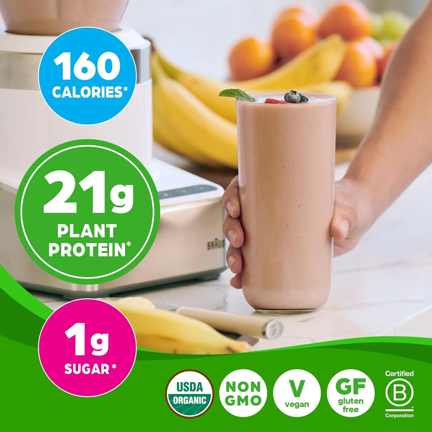 Orgain Organic Vegan Protein   50 Superfoods Powder, Creamy Chocolate Fudge - 21g Plant Based Protein, 9g Prebiotic Fiber, No Lactose, Gluten Free, No Added Sugar, 2.02 lb (Packaging May Vary)