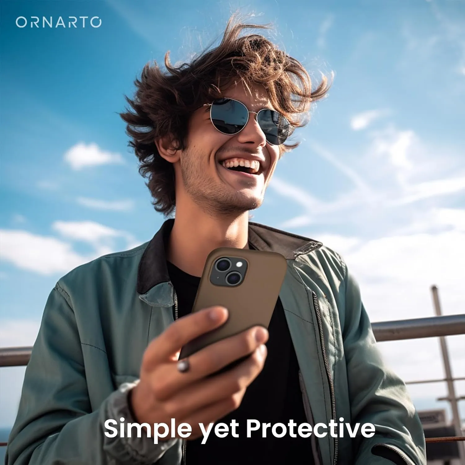 ORNARTO Compatible with iPhone 15 Plus Case 6.7", Slim Liquid Silicone 3 Layers Full Covered Soft Gel Rubber Cover Protective Phone Case with Anti-Scratch Microfiber Lining-Brown