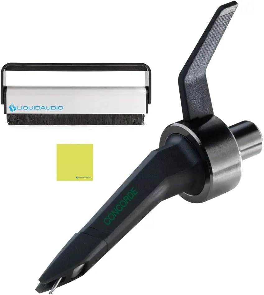 Ortofon Concorde MkII Mix CC Single DJ Cartridges, Spherical Stylus (Black) Bundle with Liquid Audio Carbon Fiber Record Brush & Instrument Polishing Cloth