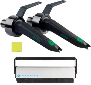 Ortofon Concorde MkII Mix CC Twin Cartridges with Spherical Stylus (Black) Bundle with Liquid Audio Carbon Fiber Record Brush & Instrument Polishing Cloth
