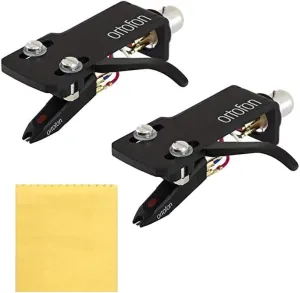 Ortofon OM Pro S Premounted DJ Cartridge on SH-4 Headshell 2-PACK Bundle with Liquid Audio Polishing Cloth