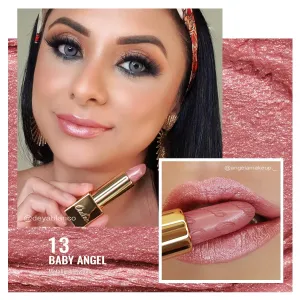 Oulac Nude Pink Lipsticks Set Included Light Pink Metallic Lipstick, Light Pink Shimmer Lipstick and Pink Brown Lip Liner