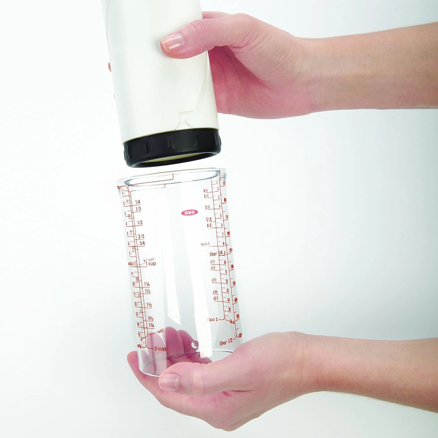 OXO Good Grips 2 Cup Adjustable Measuring Cup, Clear/Black