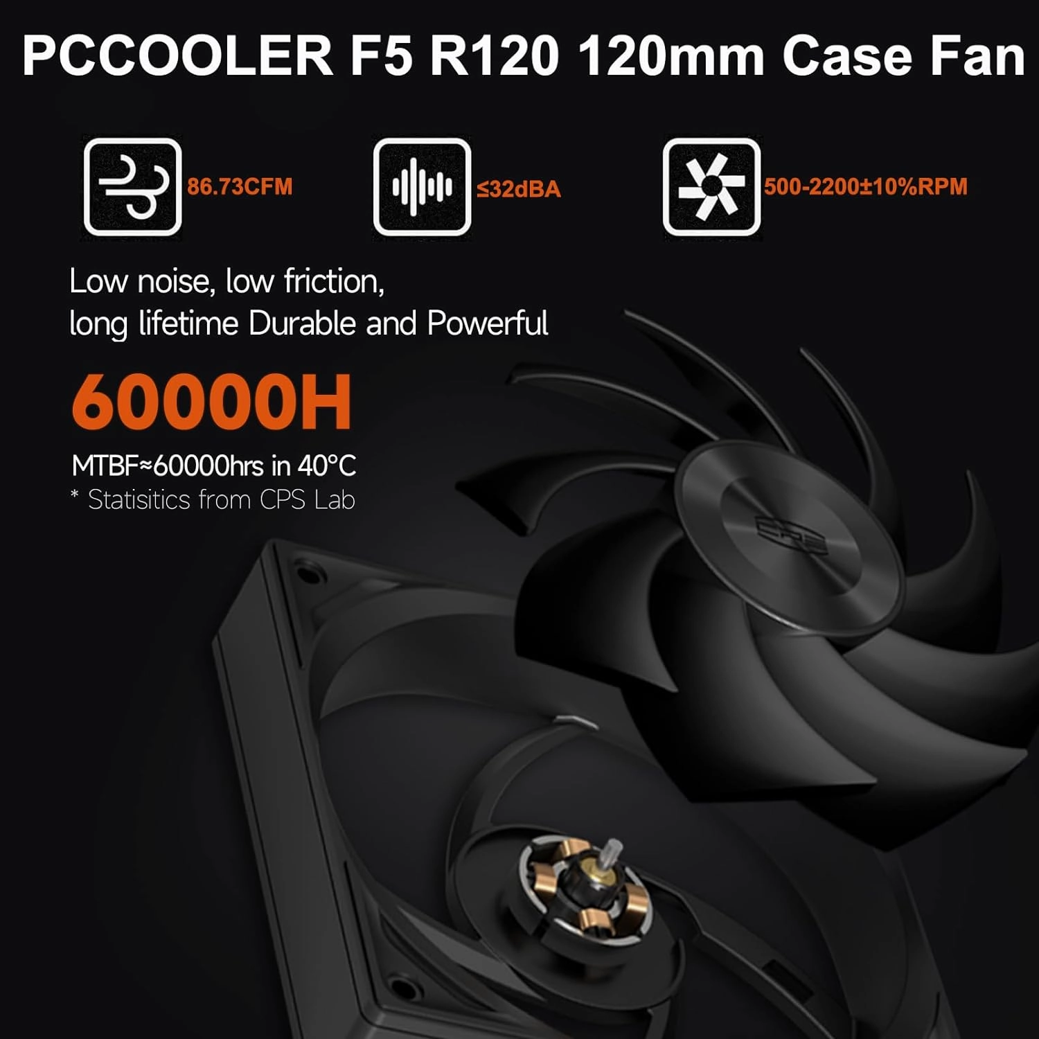 PCCOOLER 3in1 120mm Case Fan, 3 Packs F5 R120 2200RPM FDB Computer PC Fans PWM 4-Pin FDB PC Fan Daisy Chain Case Fans, 86CFM 3.2mmH2O 3 Mode Computer Fan for CPU Liquid Cooler, Air Cooler Black 3 Pack