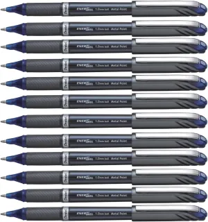 Pentel EnerGel NV Liquid Gel Pen, (1.0mm) Metal Tip, Bold Line Capped, Blue Ink