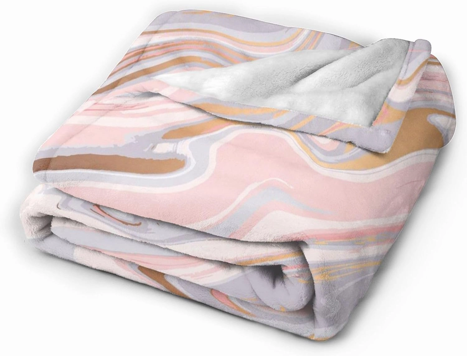 Perinsto Liquid Marble Texture Throw Blanket Ultra Soft Warm All Season Decorative Fleece Blankets for Bed Chair Car Sofa Couch Bedroom 50"X40"