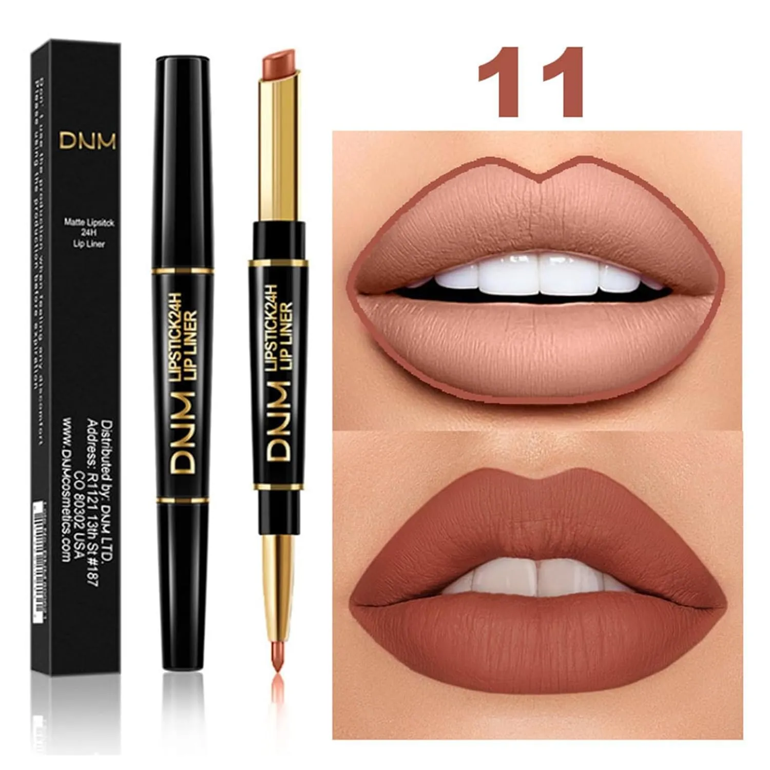 PHOERA Foundation Full Coverage,3Pcs Lip Liner and Lipstick Set Chestnut Nude Brown for Matte Finish, PHOERA Makeup Wrinkles Matte Natural Finish for a Flawless Complexion (102- Nude Lip SetA)