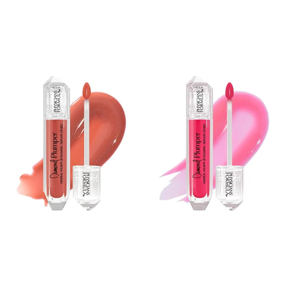 Physicians Formula Mineral Wear Diamond Lip Plumper Gloss Champagne Cushion Cut & Pink Radiant Cut