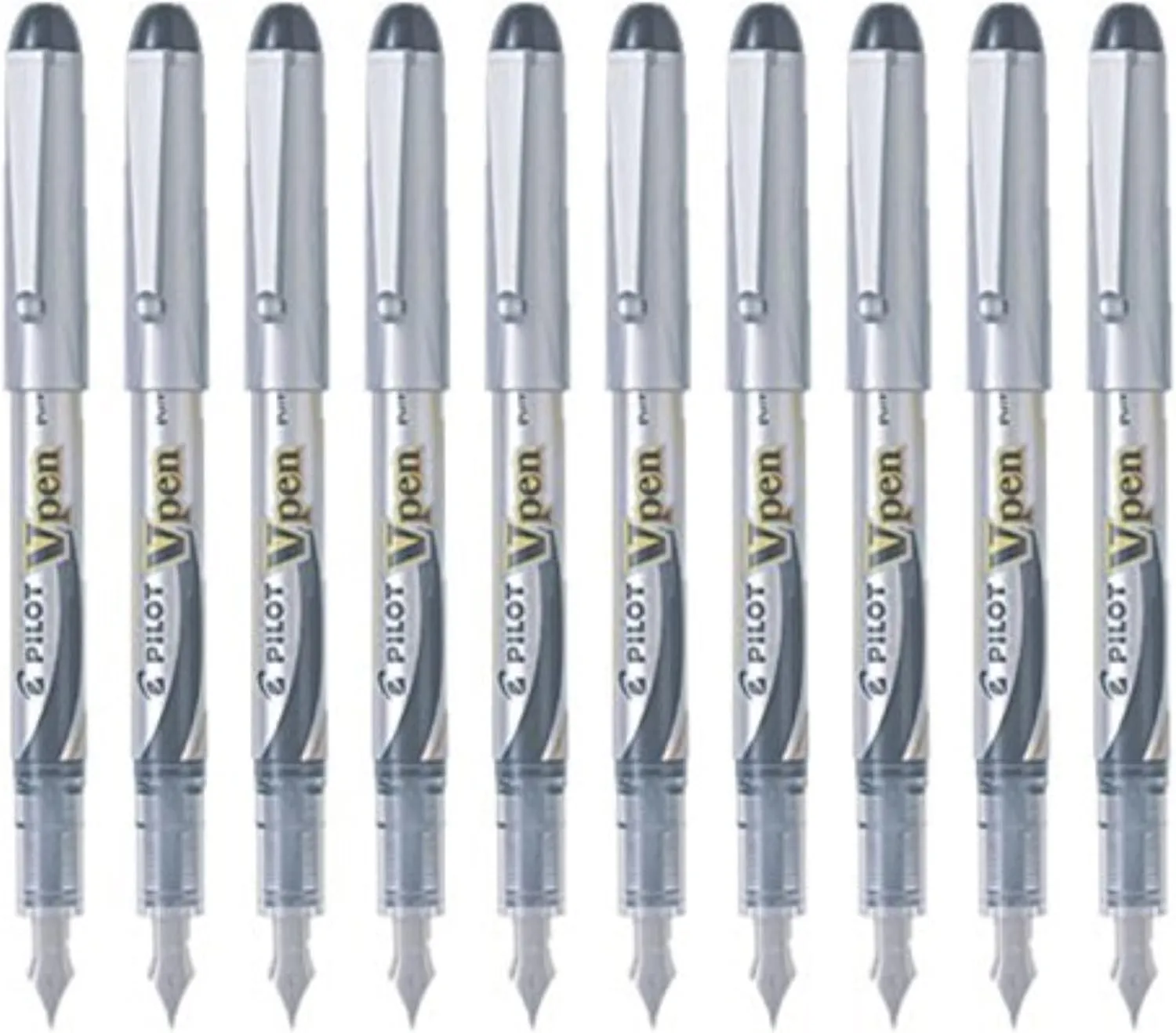 Pilot V Pen (Varsity) Disposable Fountain Pen, Fine Point, Black Ink, Value Set of 10