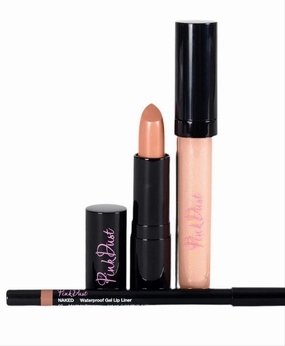 Pink Dust Pink Champagne Lip Combo - (Pack of 3) Lips Combo Makeup - Long Lasting, Lipstick, Liquid Lipstick & Lip Liner Combo Set - Naked Liner, Angelina Lipstick, Pink Puff Plumping Gloss
