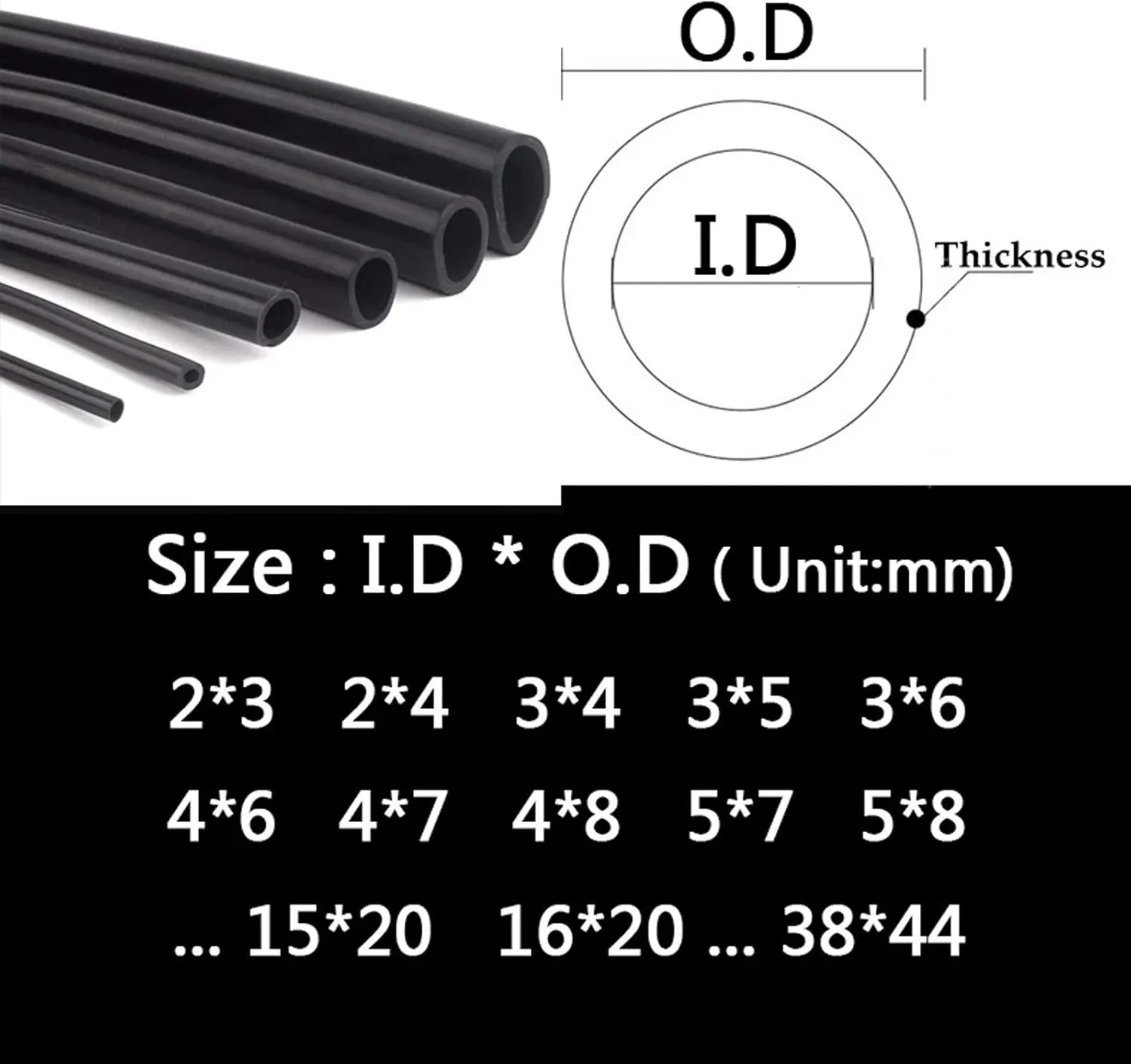 Premium Black Silicone Tubing - Flexible Food Grade Hose for Pump Transfer and Liquid Handling(Length 5m 7 * 10mm)