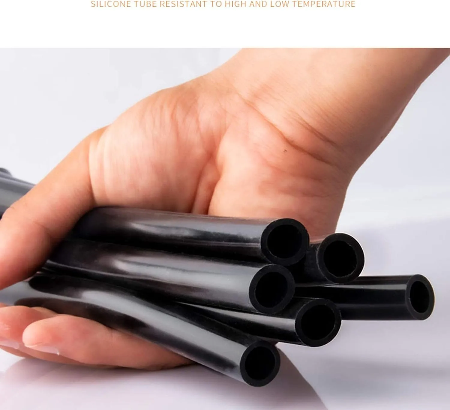 Premium Black Silicone Tubing - Flexible Food Grade Hose for Pump Transfer and Liquid Handling(Length 5m 7 * 10mm)