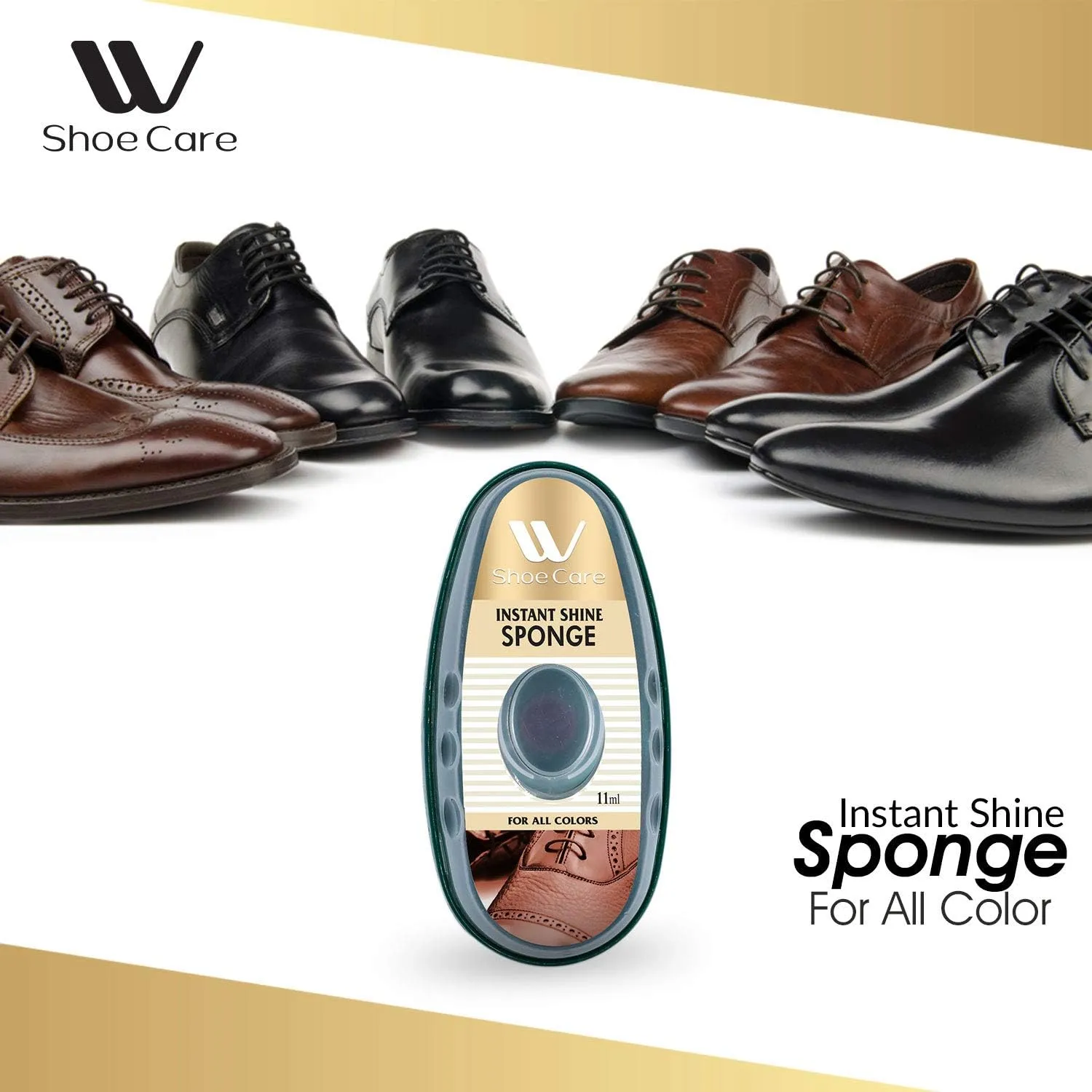 Premium Instant Shoe Shine Sponge (Brown, Neutral) - 11ml Each, Shoe Cleaner for Polishing, Buffing & Restoring Shine, Convenient & Easy to Use
