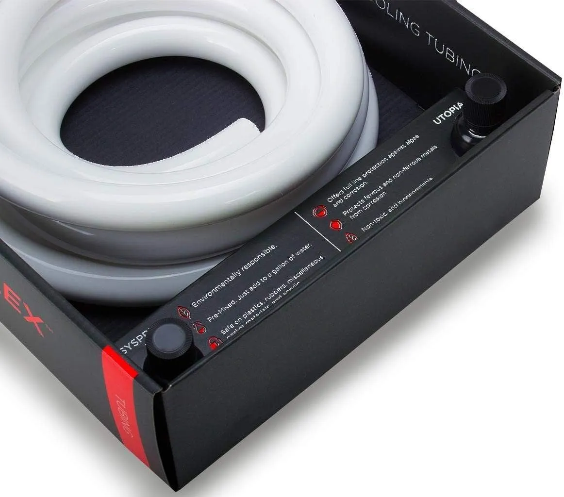PrimoChill PrimoFlex LRT Custom Watercooling Flexible Tubing -1/2in.ID x 3/4in.OD, 10 feet Bundled with System Prep and Coolant, Made with Premium Materials, Proudly Made in The USA - Onyx Black