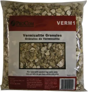 ProCom VERM1 Vermiculite Granules | Enhances Realistic Fire for Liquid Propane Gas Vented Log Set Burners | Even Flame Distribution | 4.5 lbs | Stone/Greyish Brown