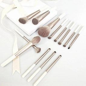 Professional luxury makeup brush set, white wood handle synthetic hair powder, eyeshadow, makeup brush cosmetic tools set, of brush