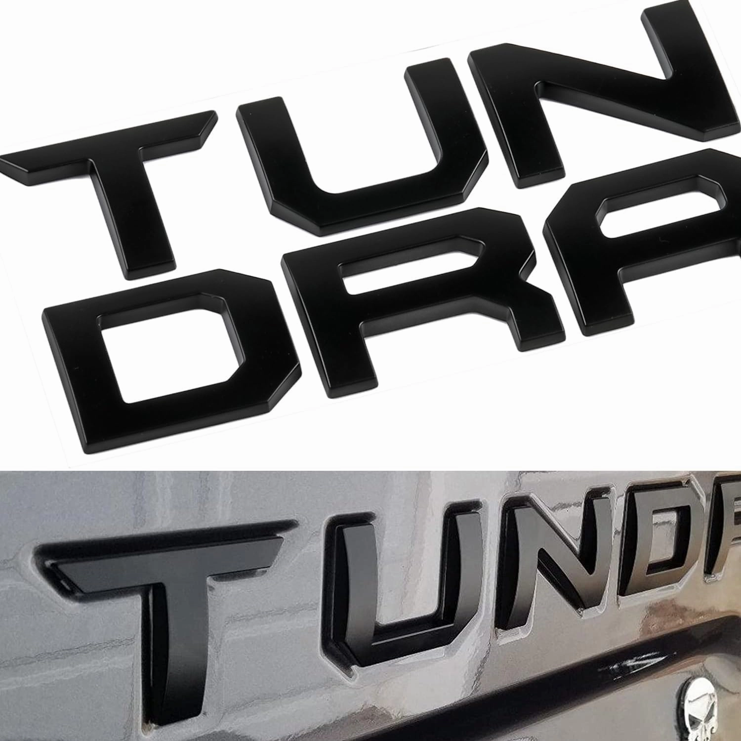 Pukonger Tailgate Insert Letters Compatible with 2014 2015 2016 2017 2018 2019 2020 2021 Tundraa 3D Emblems with Strong 3-m Adhesive Matte Black