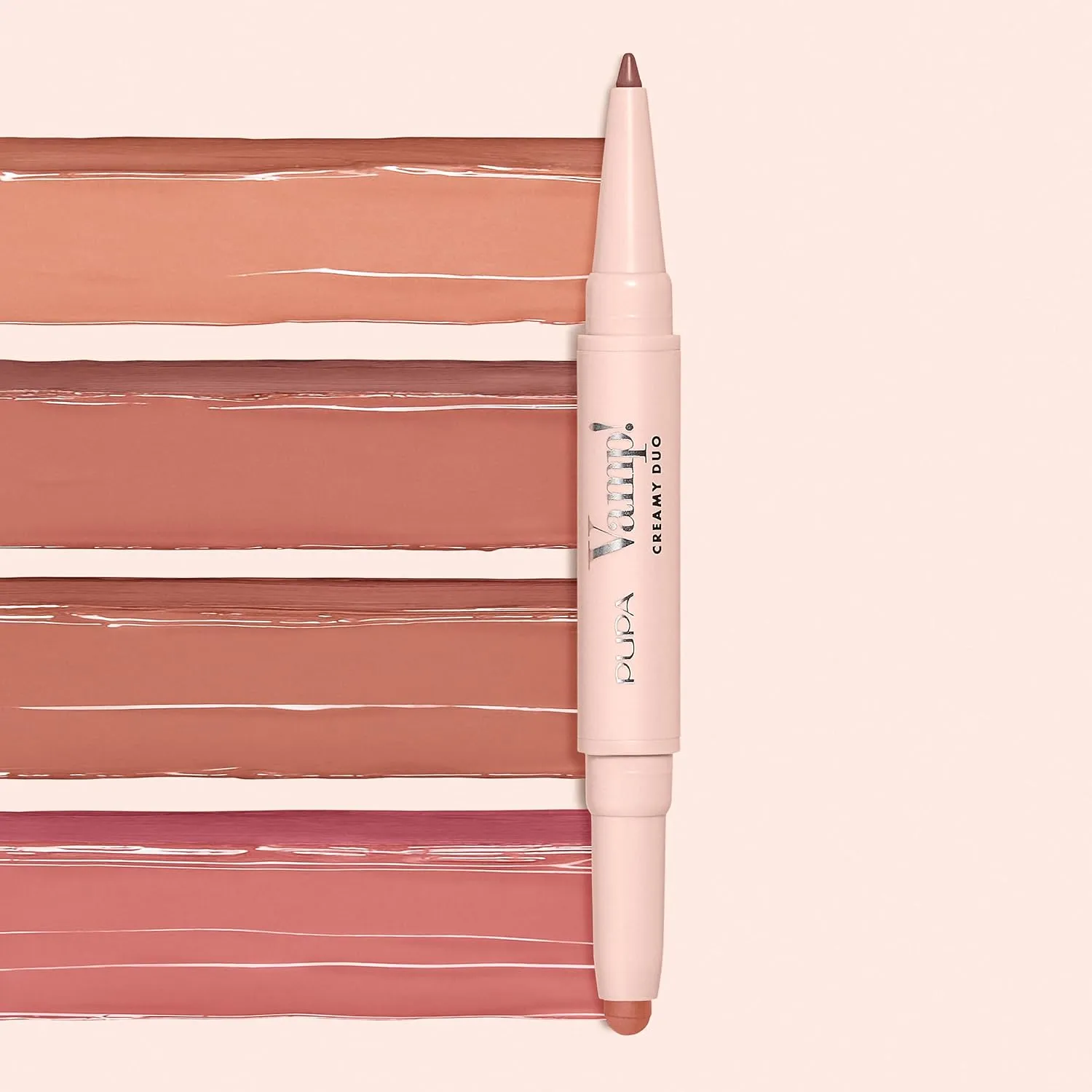 Pupa Milano Vamp! Creamy Duo, 003 Warm Nude, 1 Pc - 2 in 1 Lipstick and Lip Pencil - Long Lasting - Lightweight - No-Transfer - Smooth Texture - Highly Pigmented