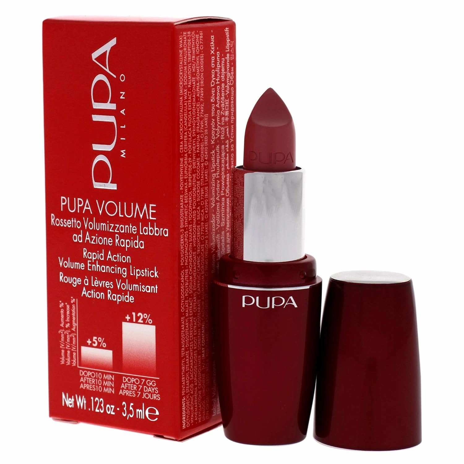 Pupa Milano Pupa Volume Rapid Action Enhacing Lipstick - 101 Nude Rose for Women - 0.123 oz Lipstick