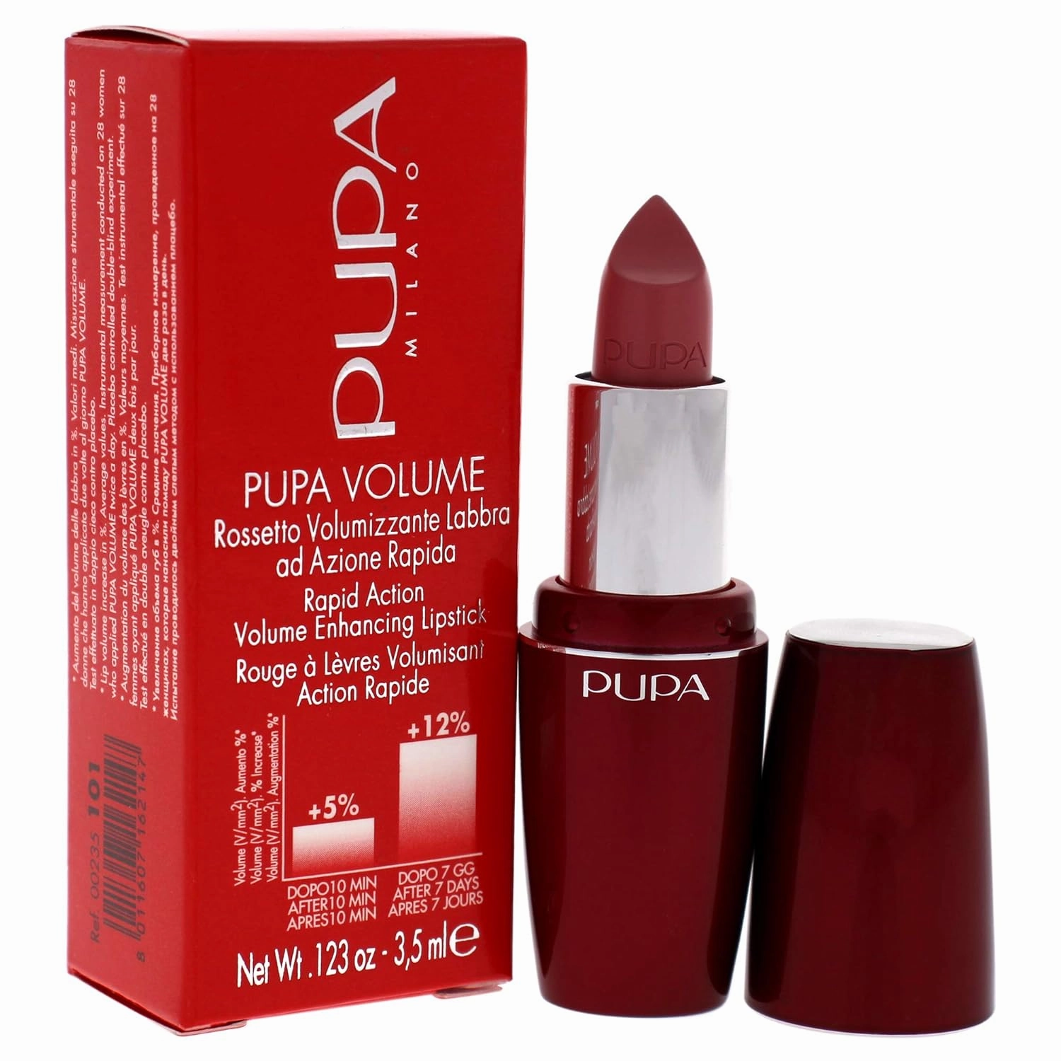 Pupa Milano Pupa Volume Rapid Action Enhacing Lipstick - 101 Nude Rose for Women - 0.123 oz Lipstick