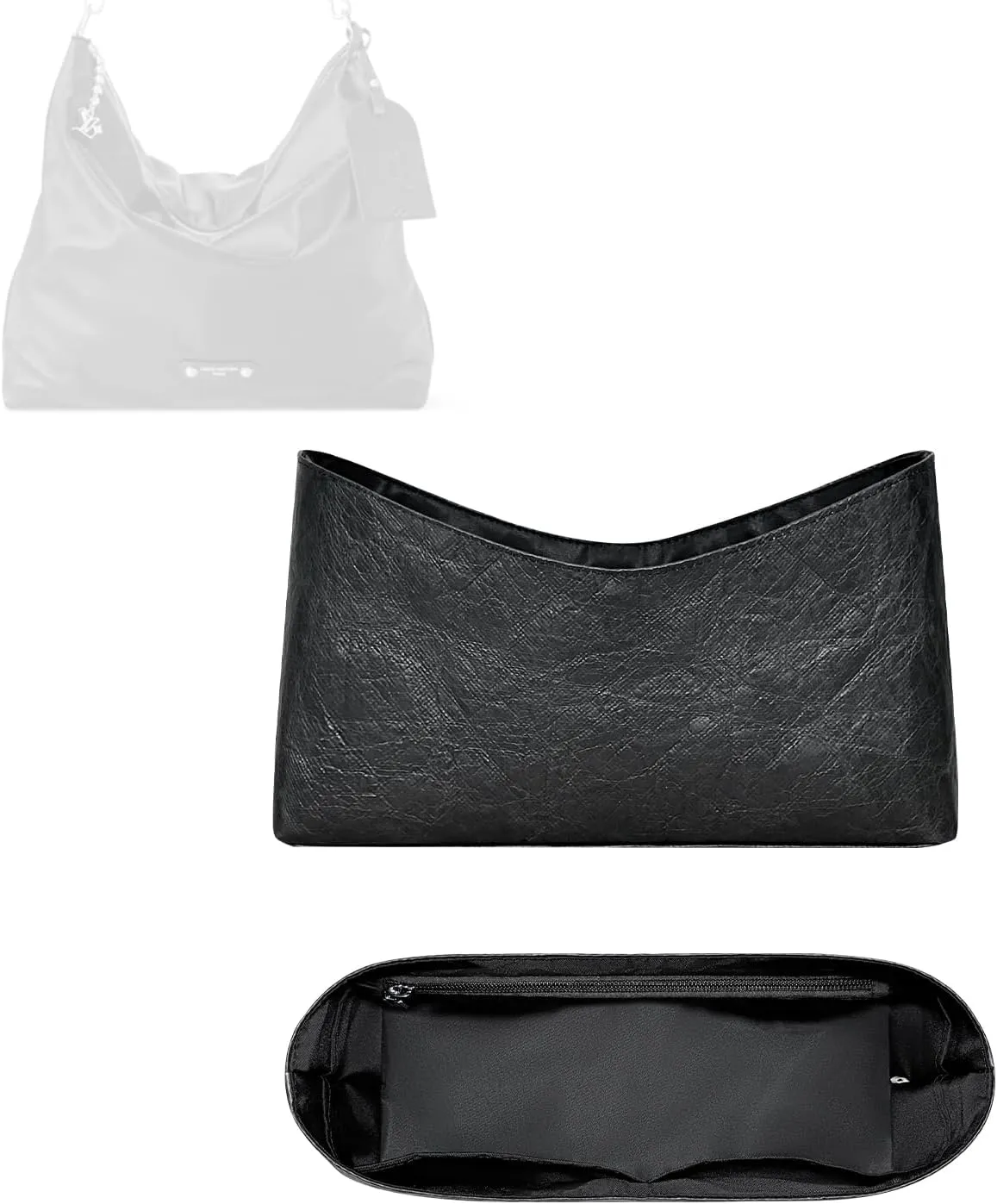 Purse Organizer Insert, Inner Liner Bag Organizer Insert Fit for LV Vagabond Hobo Dupont Paper Inside Storage Bag In Bag Organizer Insert (Style-02)