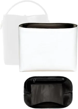 Purse Organizer Insert, Slim Inner Liner Bag Organizer Insert Fit for YSL LE37 Bucket Bag Dupont Paper Inside Zipper Storage Bag In Bag Organizer Insert (Style-02, Mini)