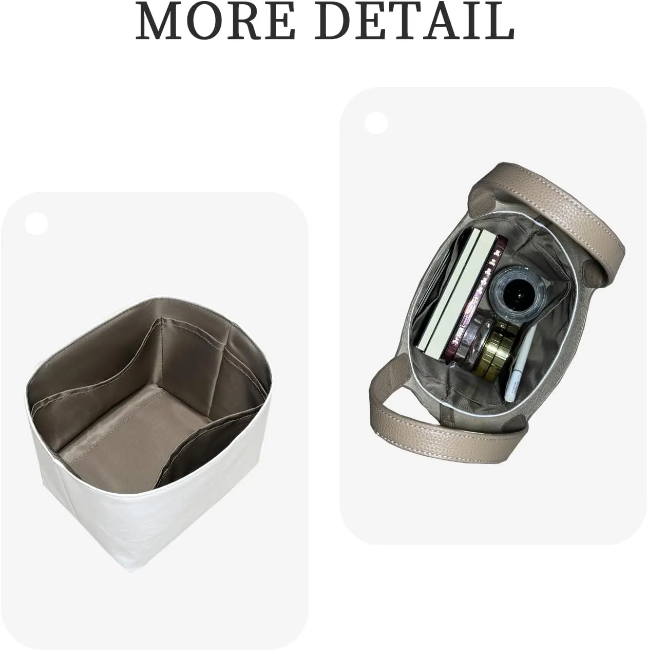 Purse Organizer Insert, Slim Inside Bucket Bag Organizer Insert Fit for Hermes Picotin18/22 Dupont Paper Inner Liner Bag Organizer Insert (Style-4, P18)