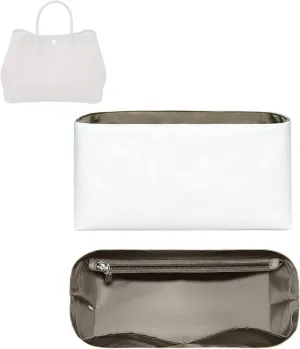 Purse Organizer Insert, Slim Inside Storage Bag Organizer Insert Fit for Hermes Garden Party Lightweight Inner Liner Bag In Bag Insert (Style-02, GP30)