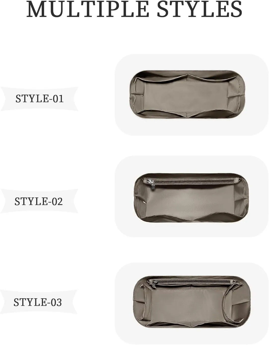 Purse Organizer Insert, Slim Inside Storage Bag Organizer Insert Fit for Hermes Garden Party Lightweight Inner Liner Bag In Bag Insert (Style-02, GP30)