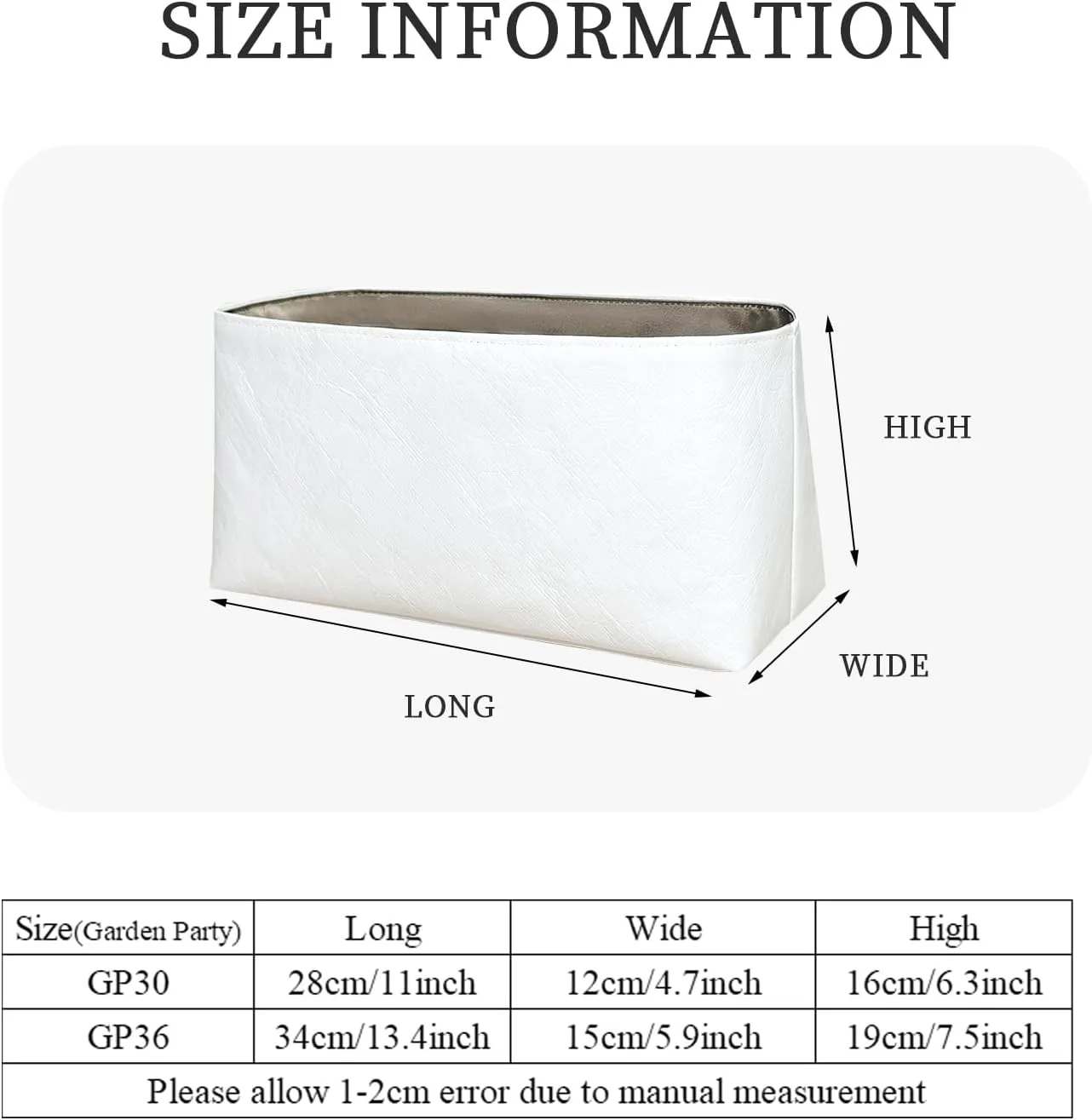 Purse Organizer Insert, Slim Inside Storage Bag Organizer Insert Fit for Hermes Garden Party Lightweight Inner Liner Bag In Bag Insert (Style-02, GP30)