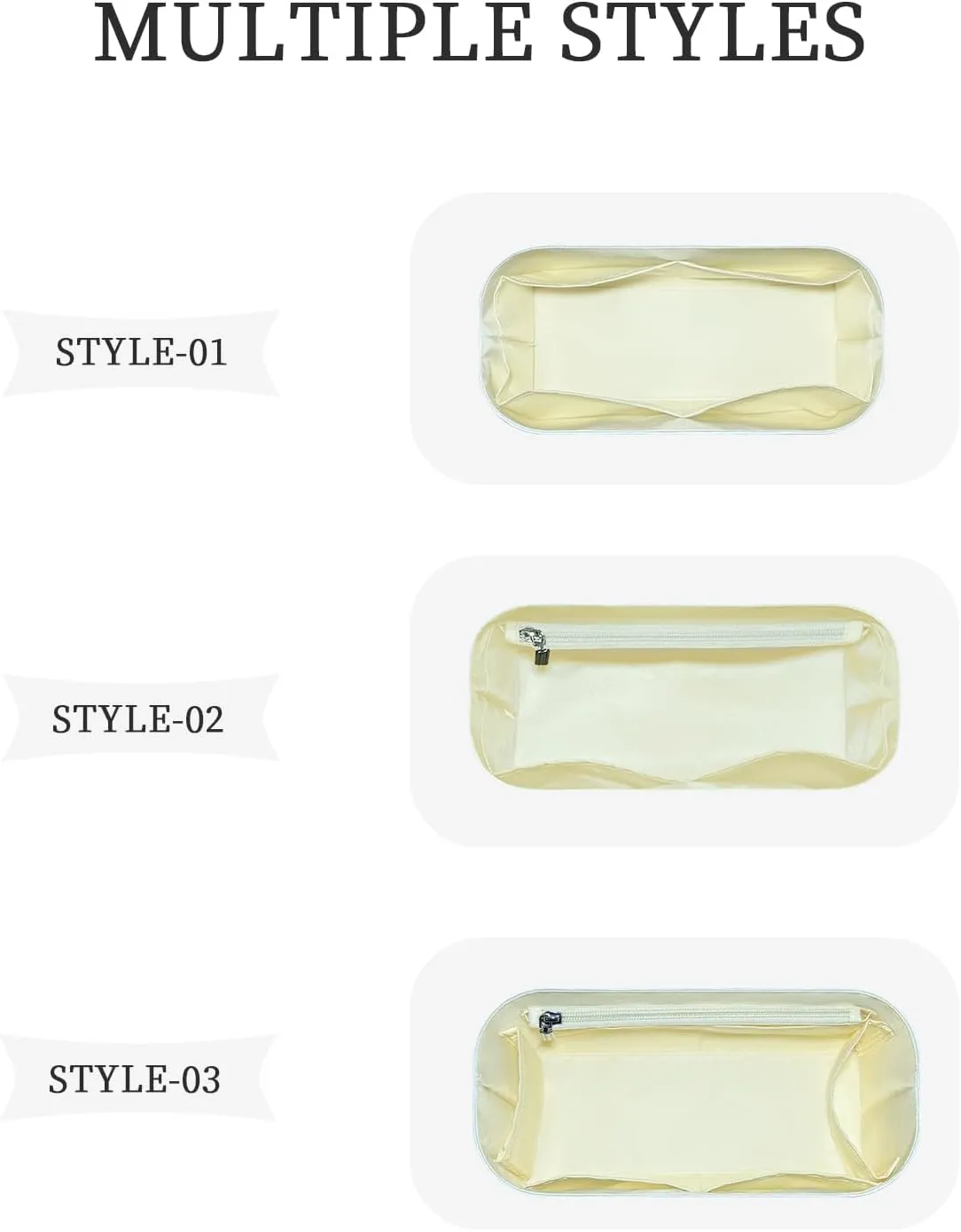 Purse Organizer Insert, Slim Inside Storage Bag Organizer Insert Fit for Hermes Herbag Lightweight Inner Liner Bag In Bag Insert (Style-01, 20size)